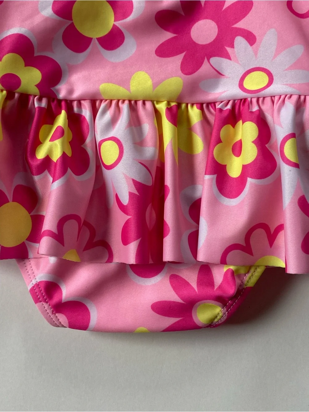 Baby Girl’s Rashguard Swimsuit Size 12 months Pink Floral One Piece Sol Borne